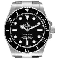 Rolex Submariner Non-Date Ceramic Bezel Steel Mens Watch 124060 Card
