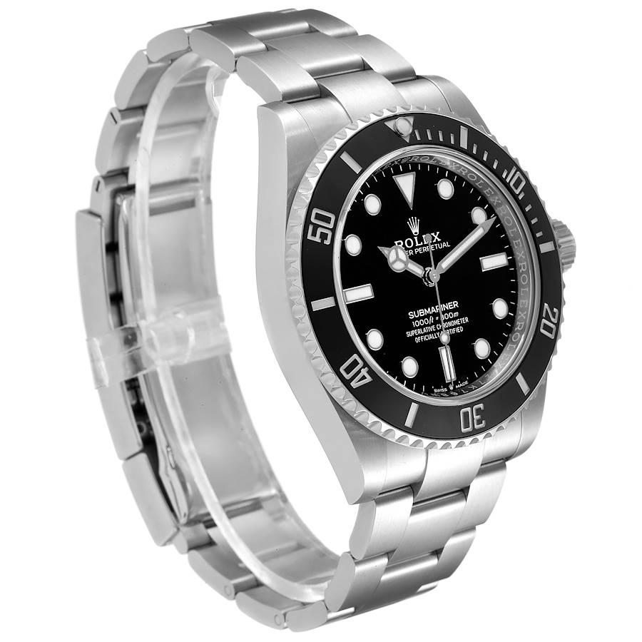 Rolex Submariner Non-Date Ceramic Bezel Steel Mens Watch 124060 Unworn In Excellent Condition For Sale In Atlanta, GA