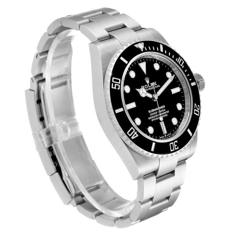 Rolex Submariner Non-Date Ceramic Bezel Steel Mens Watch 124060 Unworn In Excellent Condition For Sale In Atlanta, GA