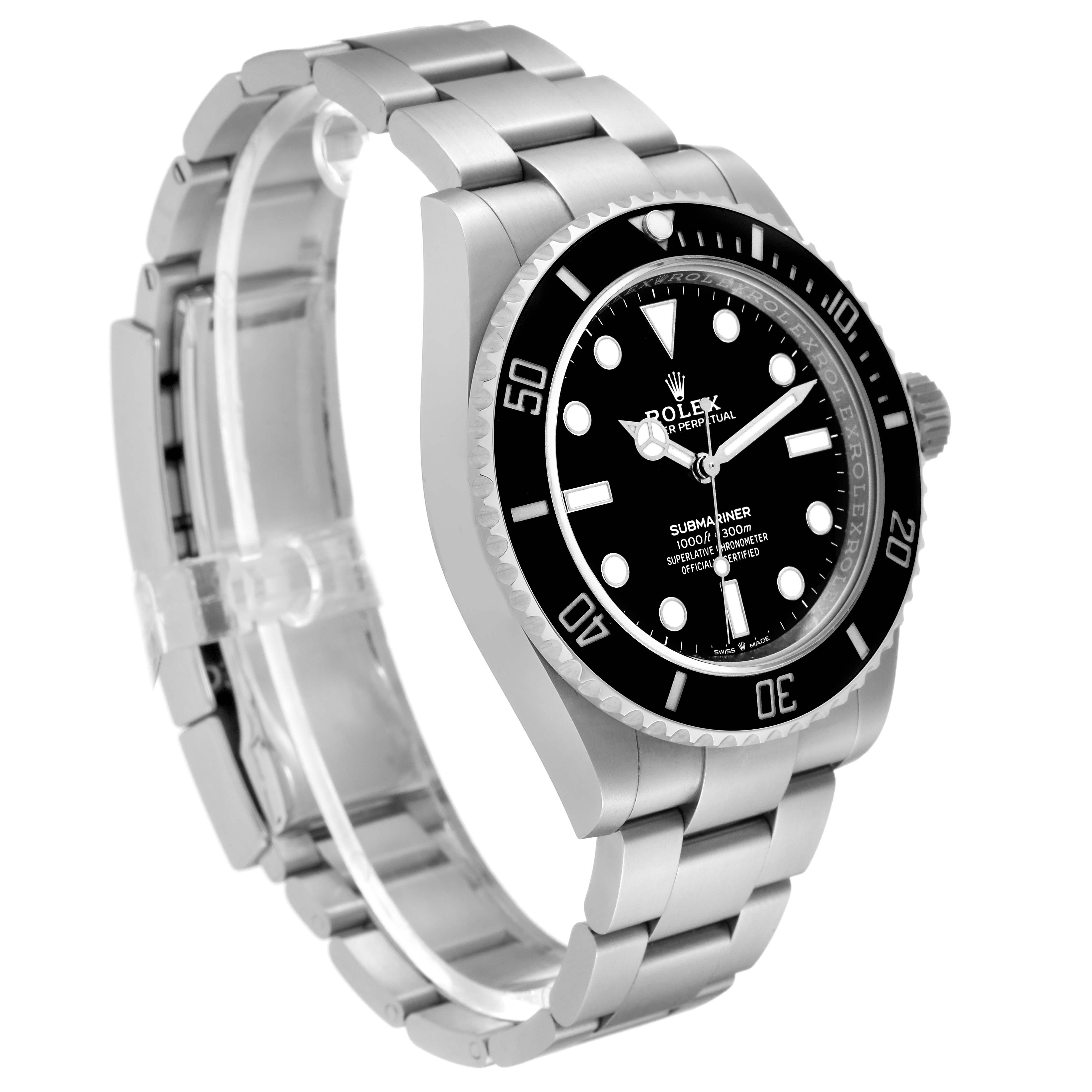 Men's Rolex Submariner Non-Date Ceramic Bezel Steel Mens Watch 124060 Unworn