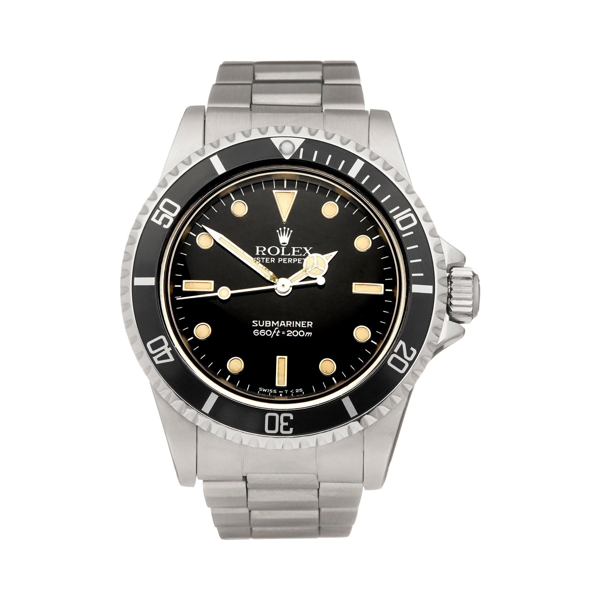 Rolex Submariner Non Date Stainless Steel 5513 Wristwatch
