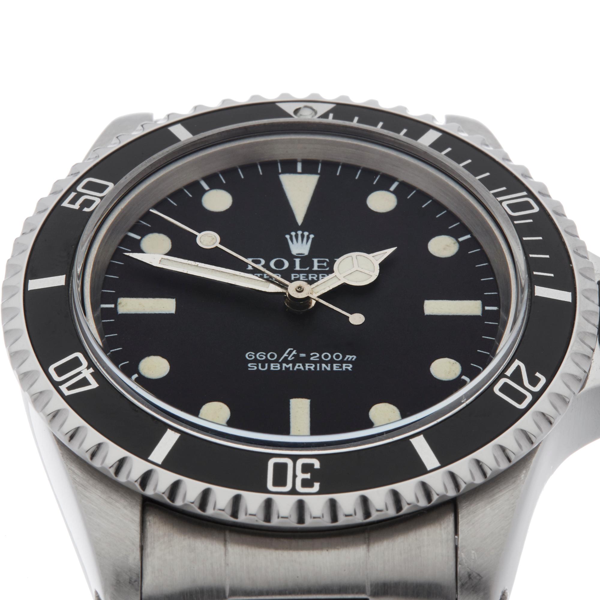 Ref: W6046
Manufacturer: Rolex
Model: Submariner
Model Ref: 5513
Age: Circa 1973
Gender: Mens
Complete With: Box, Manuals & Guarantee
Dial: Black Baton
Glass: Plexiglass
Movement: Automatic
Water Resistance: To Manufacturers Specifications
Case: