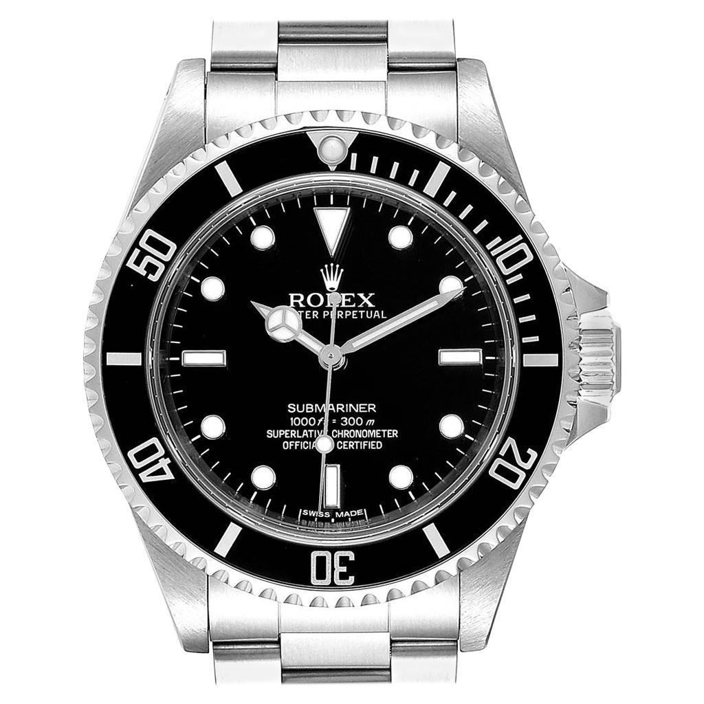 Rolex Submariner Non-Date Steel Men’s Watch 14060 Box Card For Sale