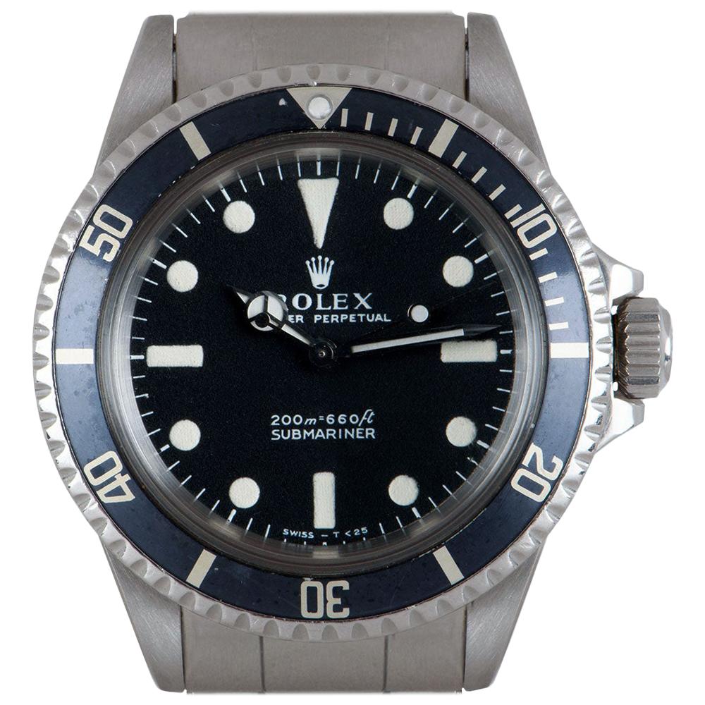 Rolex Submariner Non-Date Vintage Gents Stainless Steel Matte Black Dial B&P 551