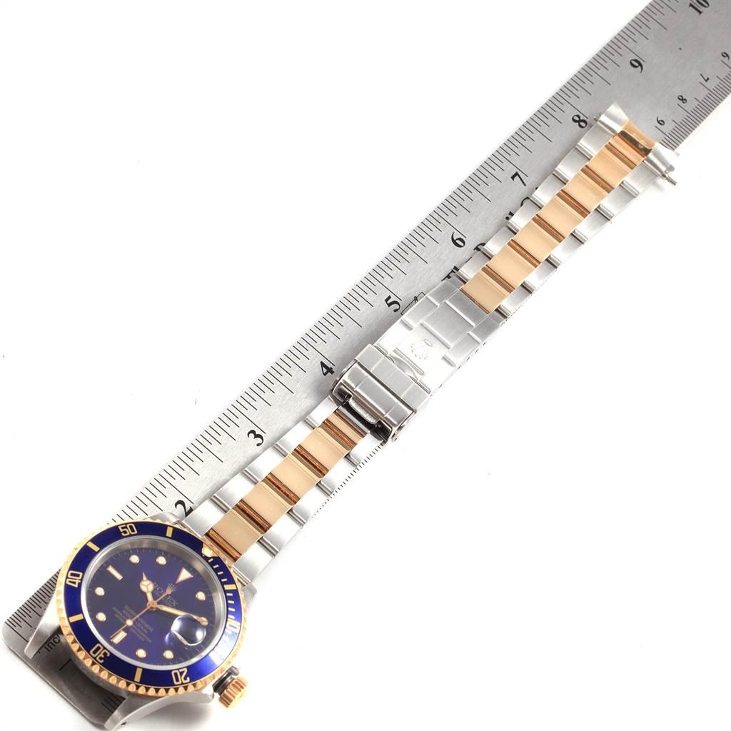 Rolex Submariner Purple Blue Dial Steel Yellow Gold Men's Watch 16613 For Sale 4