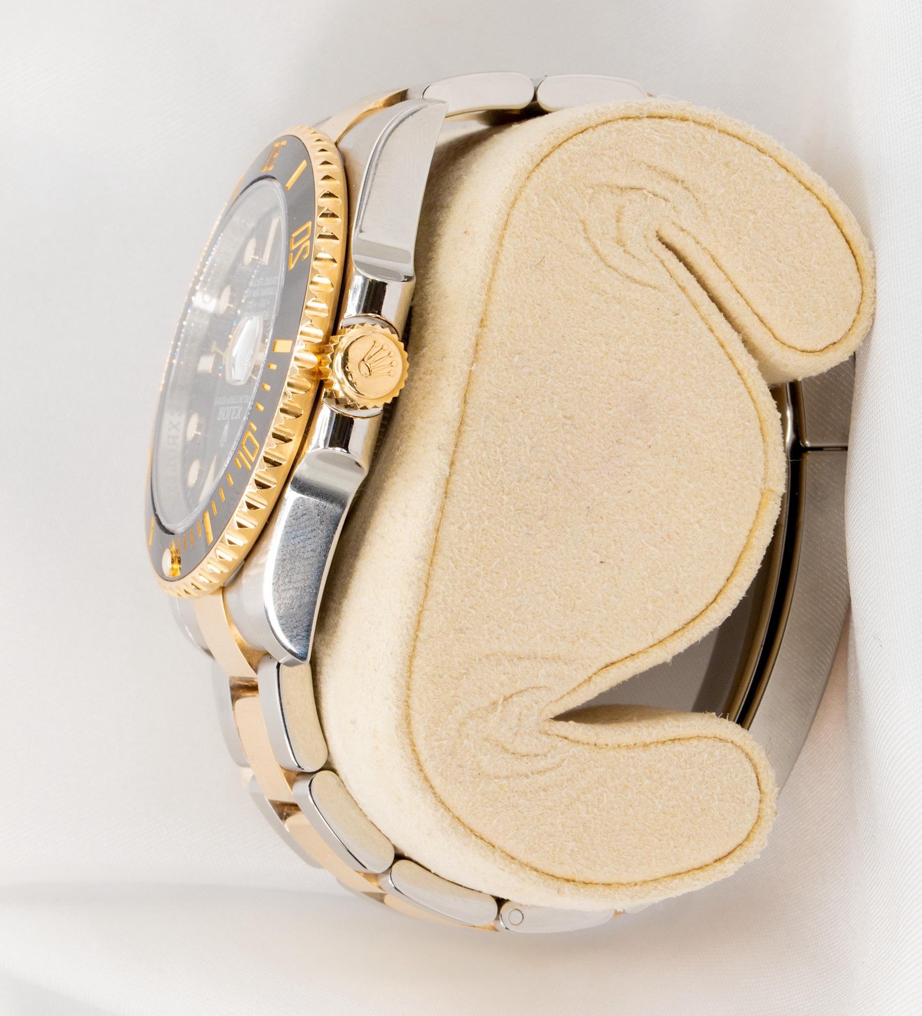 Rolex Submariner Ref 116613 Ceramic Bezel 18k Yellow Gold/Stainless Steel Watch In Good Condition In Houston, TX