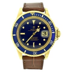 Retro Rolex Submariner Ref. 1680 18 Karat Gold Original Tropical Dial Watch 'R-23'