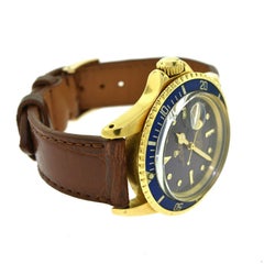 Rolex Submariner Ref. 1680 Yellow Gold Original Blue Tropical Dial Watch, 1971