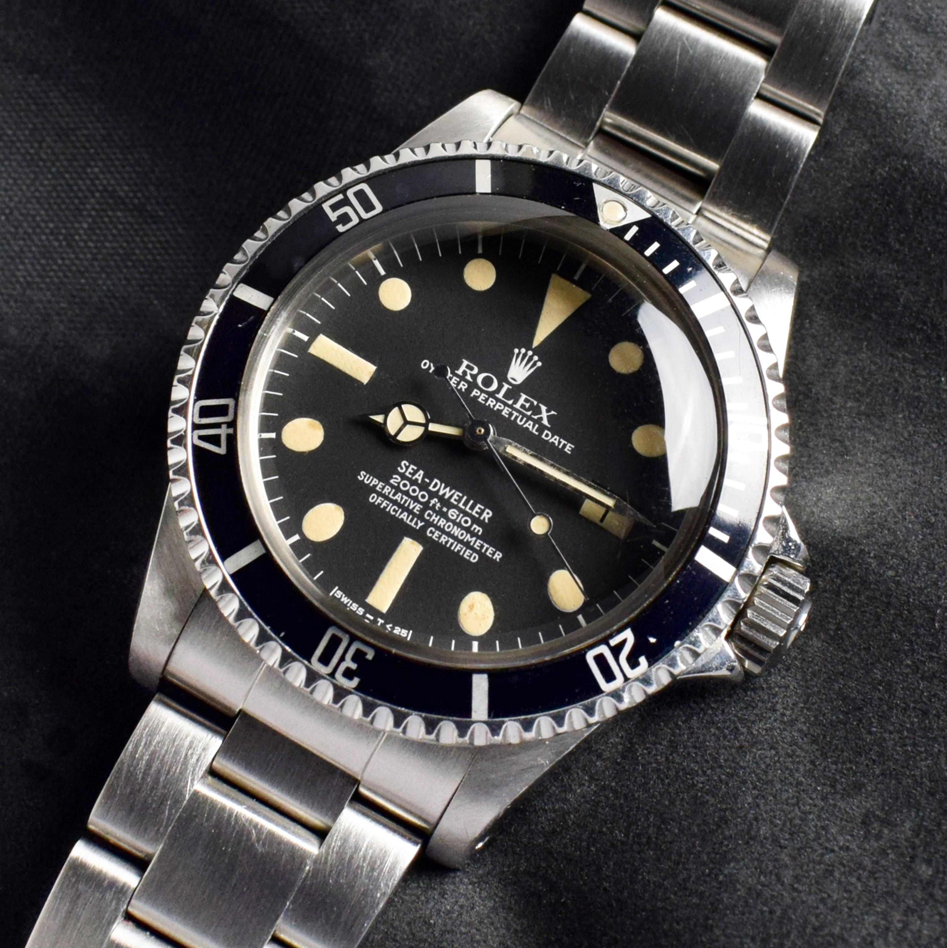 Brand: Vintage Rolex
Model: 1665
Year: 1979
Serial number: 61xxxxx
Reference: C03493

Case: Show sign of wear with slight polish from previous w/ 1665 stamped on inner case back

Dial: Excellent Aged Condition Matte Black Tritium Dial where the