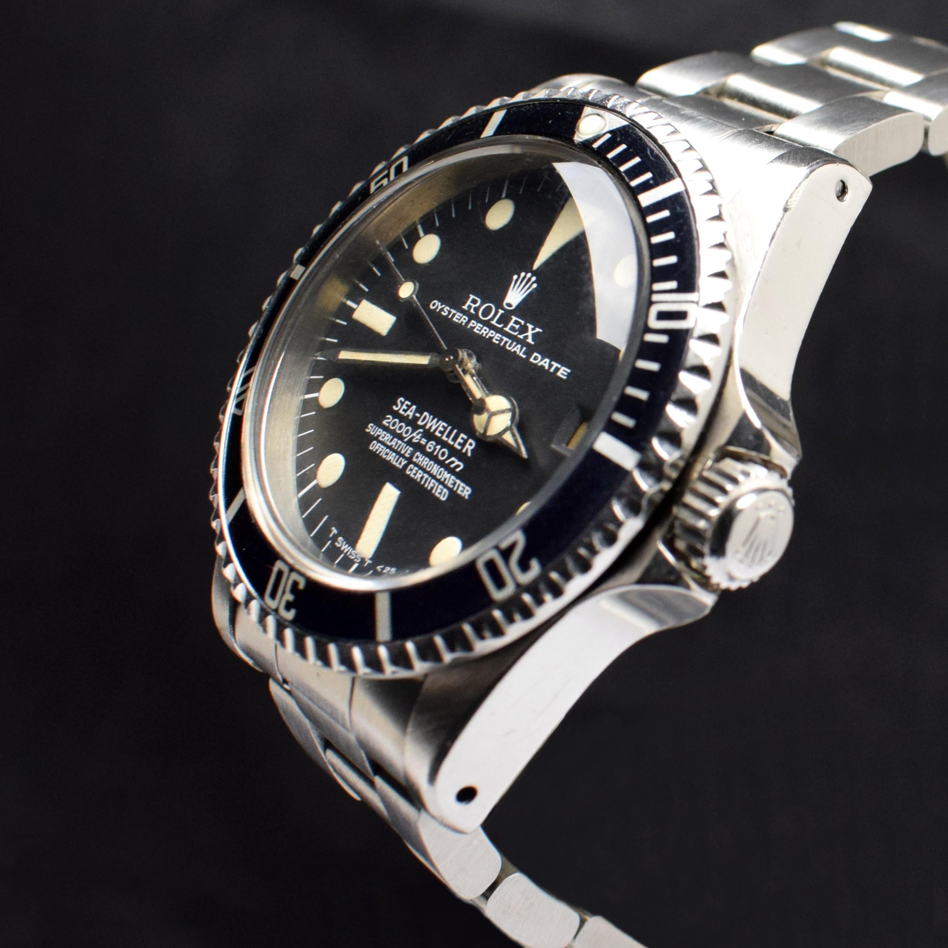 Rolex Submariner Sea-Dweller Rail Dial 1665 Steel Automatic Watch 1978 In Fair Condition For Sale In Central & Western District, HK