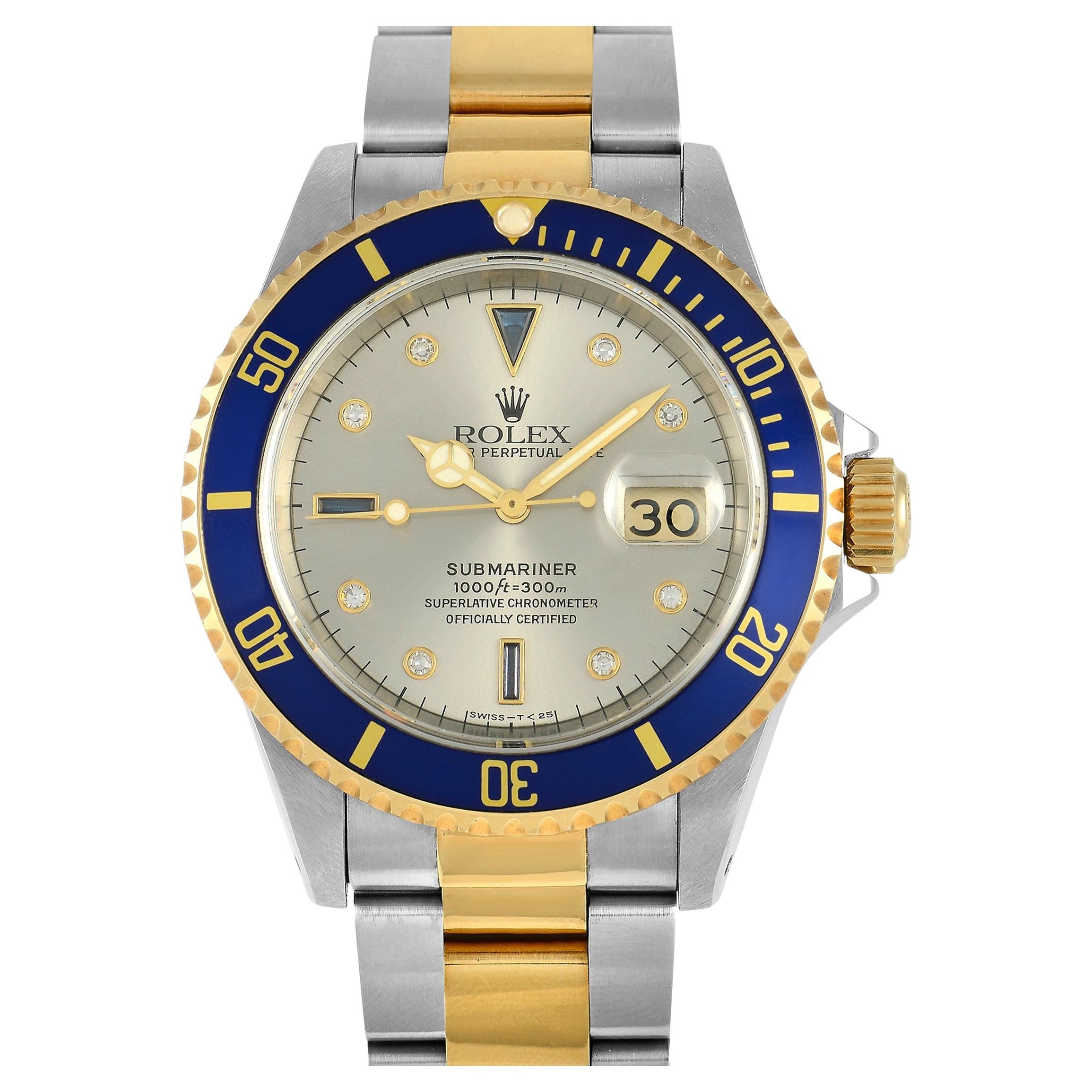 Rolex Submariner Serti Dial Watch 16613 at 1stDibs | rolex 82523h 18