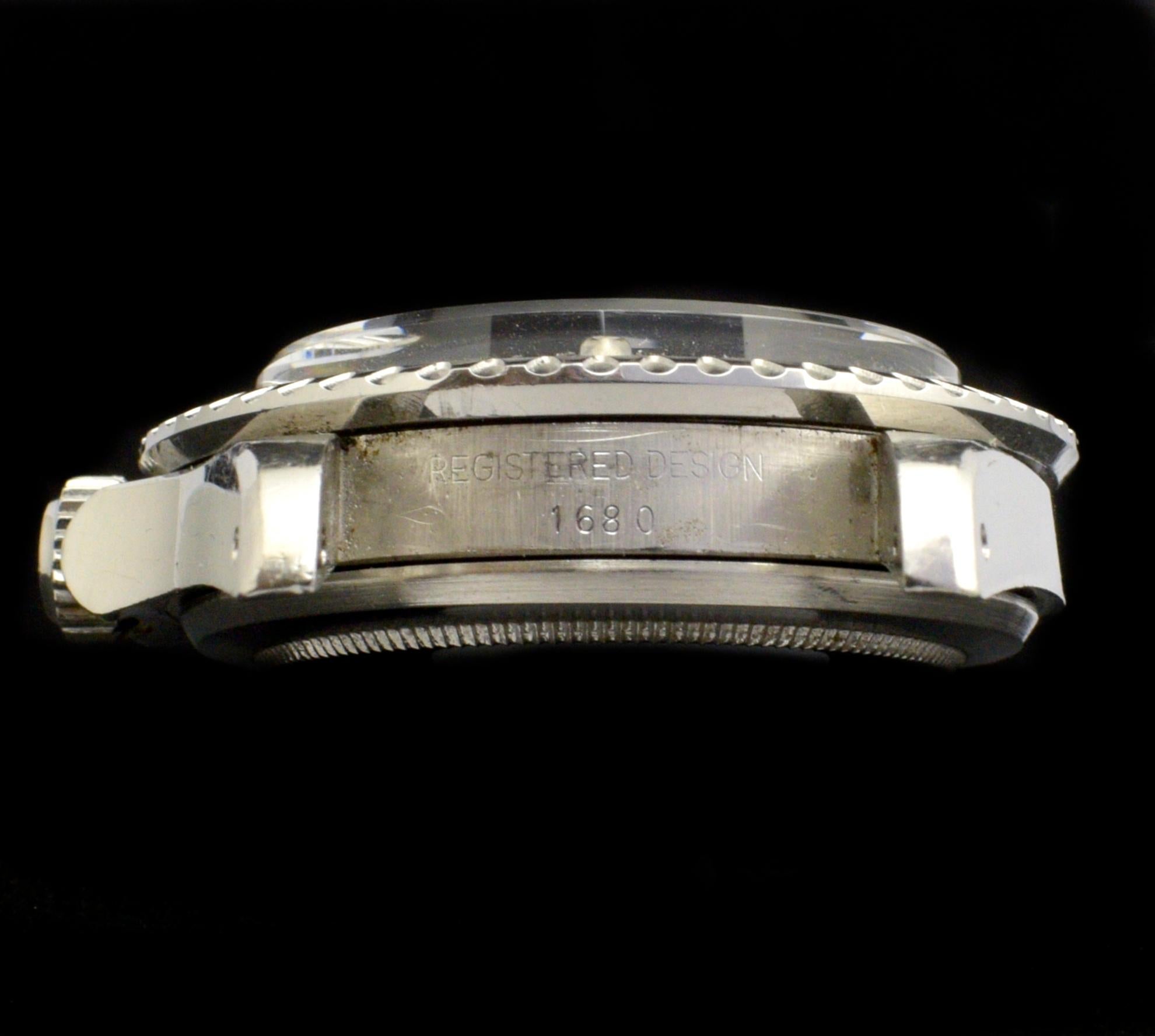 Rolex Submariner Single Red MK IV Creamy 1680 Steel Automatic Watch 1971 In Good Condition In Central & Western District, HK