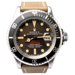 Rolex Submariner Single Red Tropical Matte Dial 1680 Steel Automatic Watch, 1970