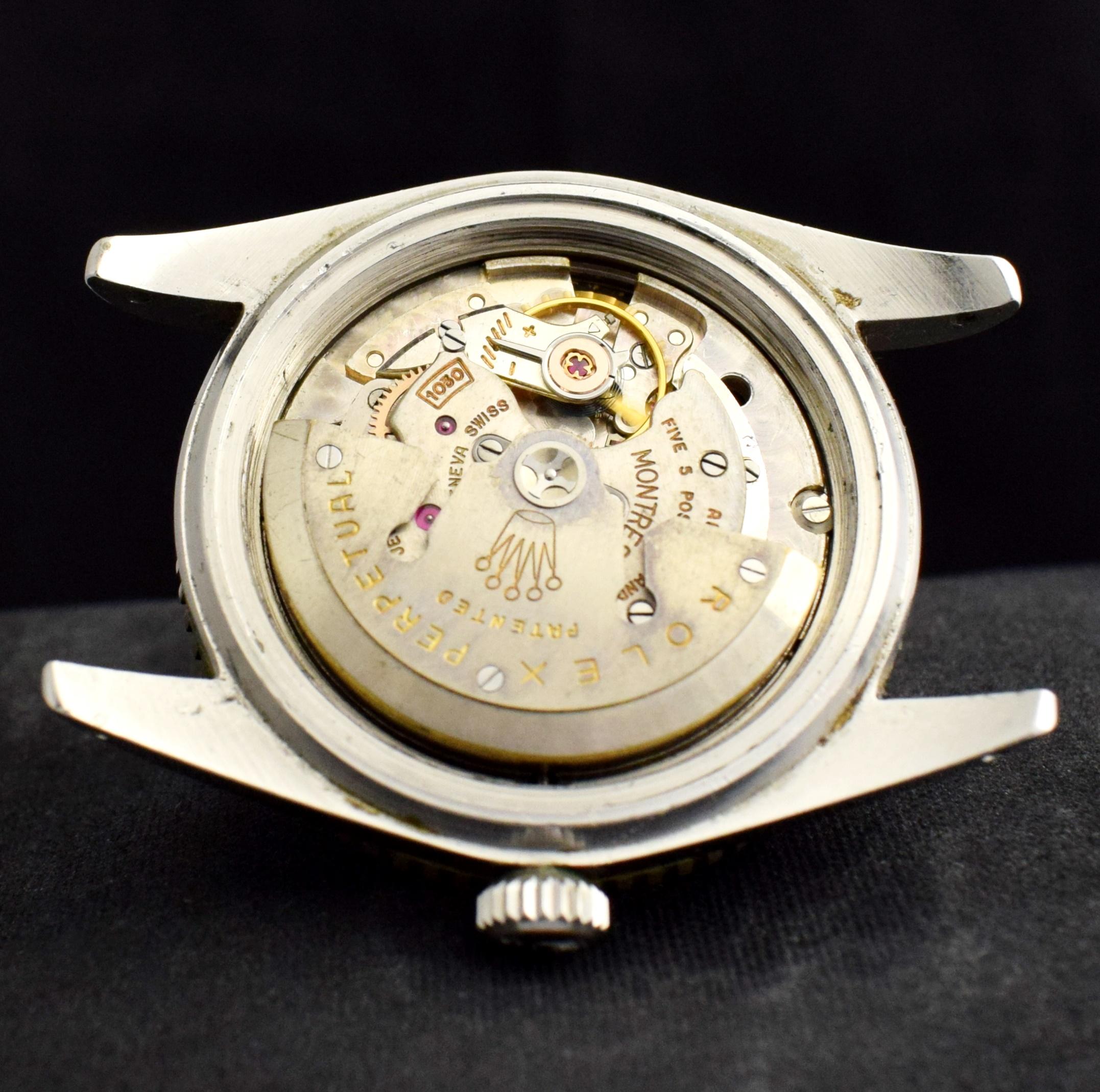 Rolex Submariner, petite montre automatique en acier avec cadran doré en forme de couronne, 1956 8