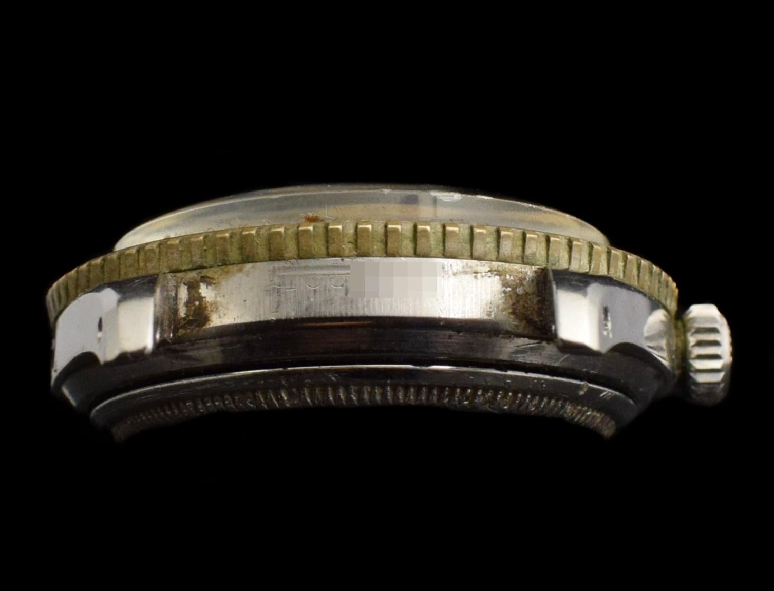 Rolex Submariner, petite montre automatique en acier avec cadran doré en forme de couronne, 1956 5