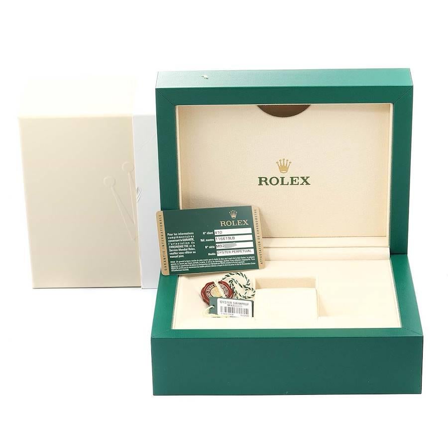 Rolex Submariner Smurf White Gold Blue Dial Bezel Watch 116619 Box Card For Sale 5