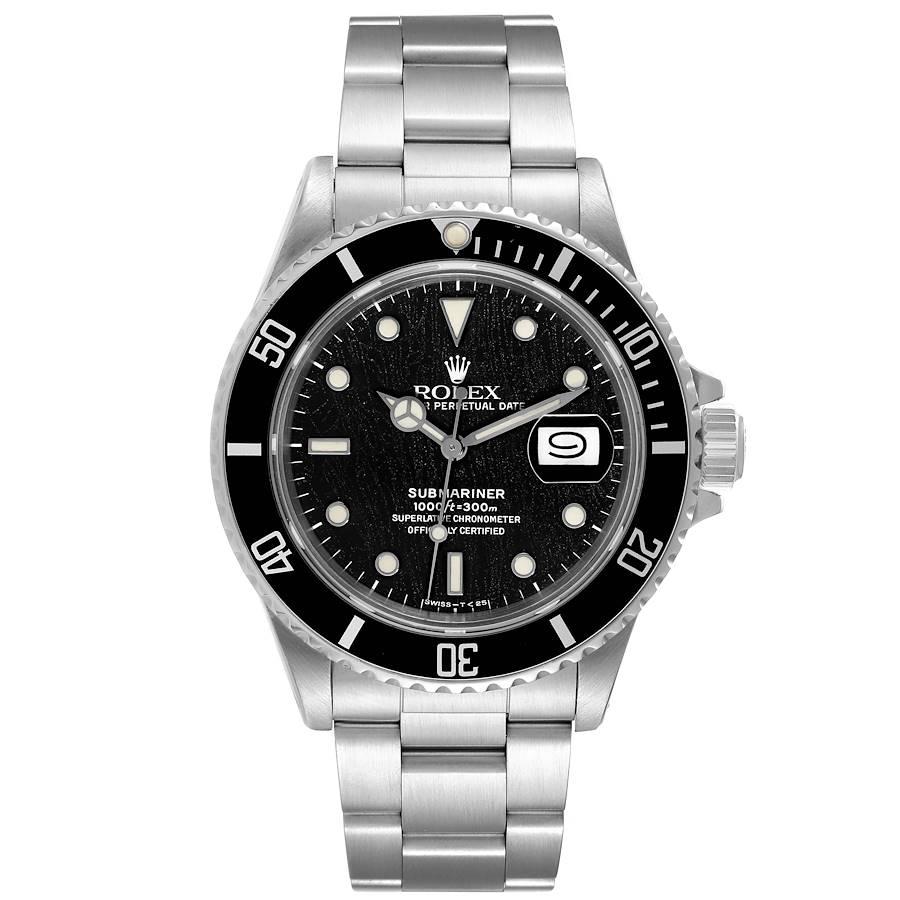 Rolex Submariner Spider Web Dial Steel Vintage Herrenuhr 168000. Automatisches Uhrwerk mit Selbstaufzug. Gehäuse aus Edelstahl mit einem Durchmesser von 40,0 mm. Edelstahl mit schwarzem Einsatz und bidirektionaler, drehbarer Lünette mit