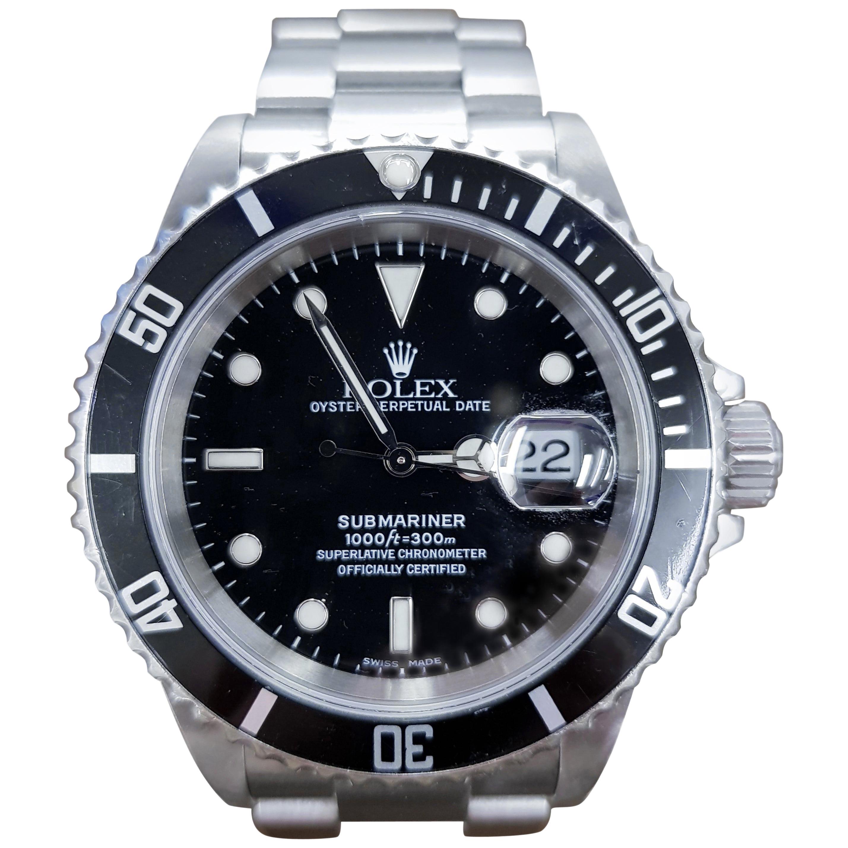 Rolex Submariner, Stainless, Model Number 16610, Registered 2008 For Sale