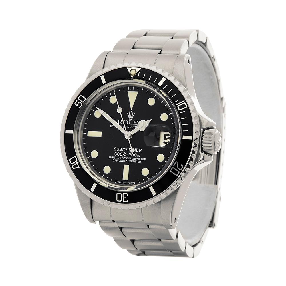 Reference: COM1643
Manufacturer: Rolex
Model: Submariner
Model Reference: 1680
Age: Circa 1970
Gender: Men's
Box and Papers: Box and Service Papers
Dial: Black
Glass: Plexiglass
Movement: Automatic
Water Resistance: Not Recommended for Use in