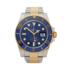 Used Rolex Submariner Stainless Steel and 18 Karat Yellow Gold Men’s 116613lb