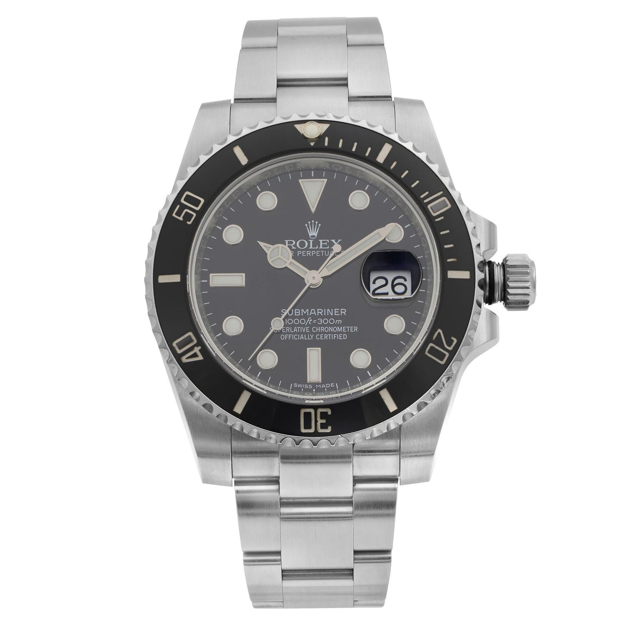 Rolex Submariner Stainless Steel Black Dial Date Automatic Men’s Watch 116610LN