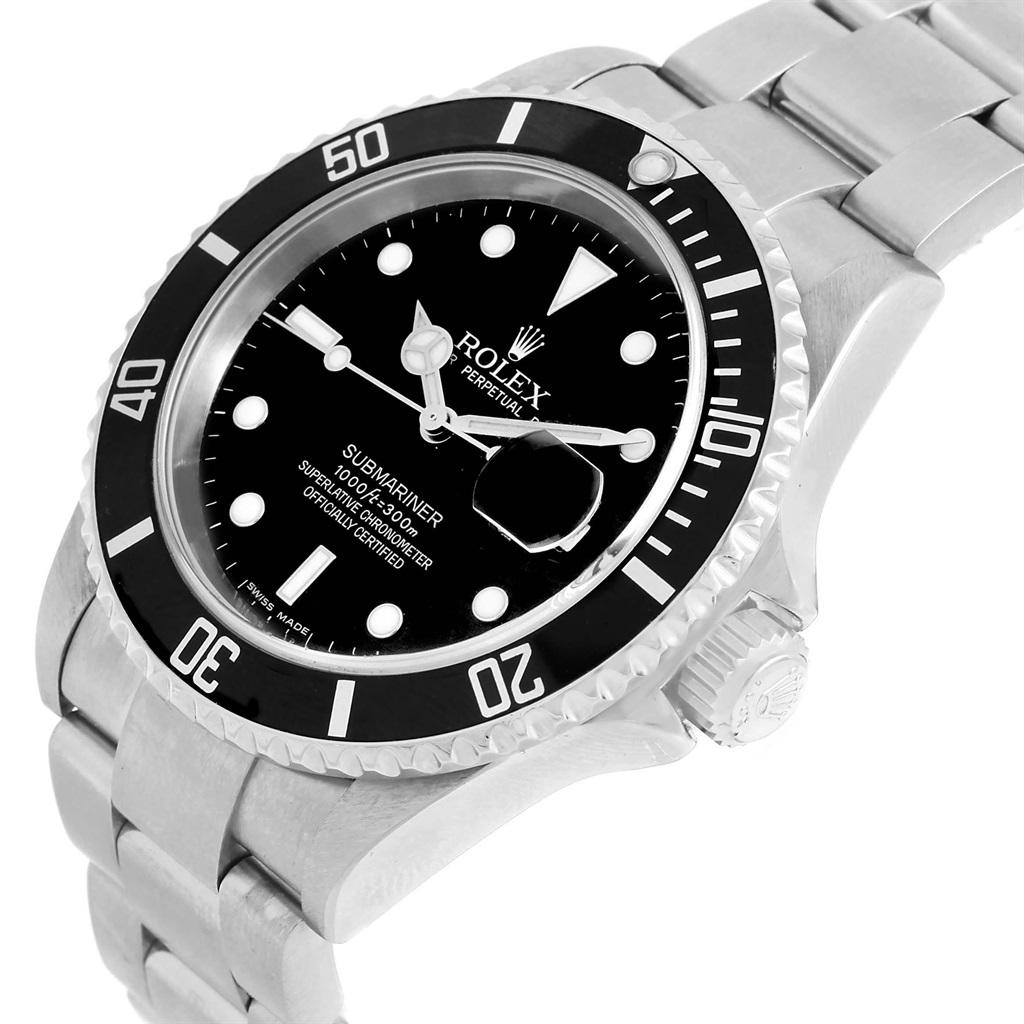 Rolex Submariner Stainless Steel Men's Watch 16610 Box In Excellent Condition In Atlanta, GA