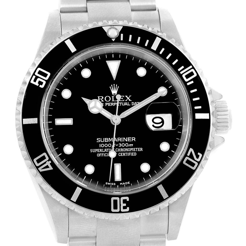 Rolex Submariner Stainless Steel Men's Watch 16610 Box 1