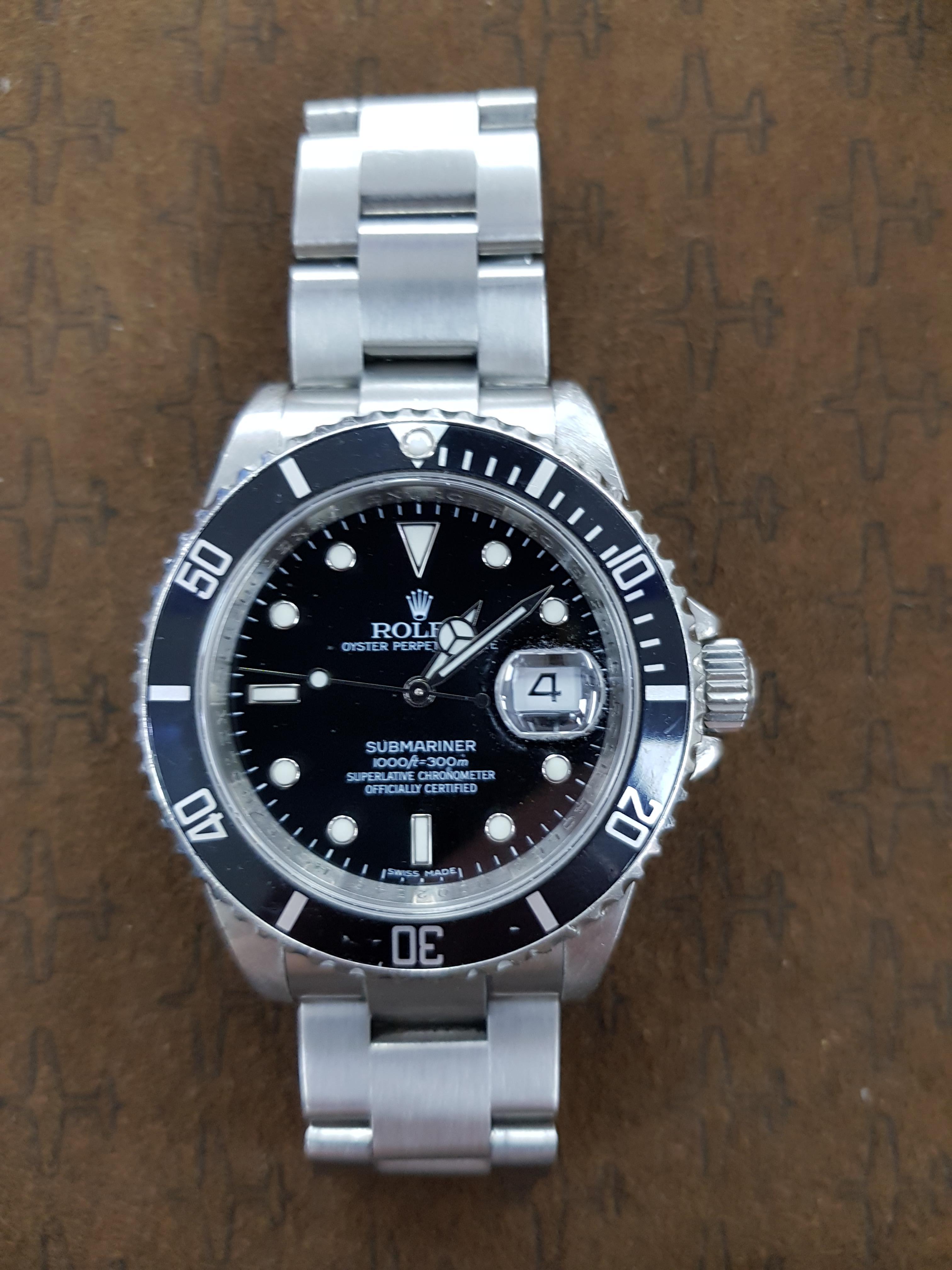 Contemporary Rolex Submariner, Stainless Steel, Model Number 16610, Registered 2004 For Sale