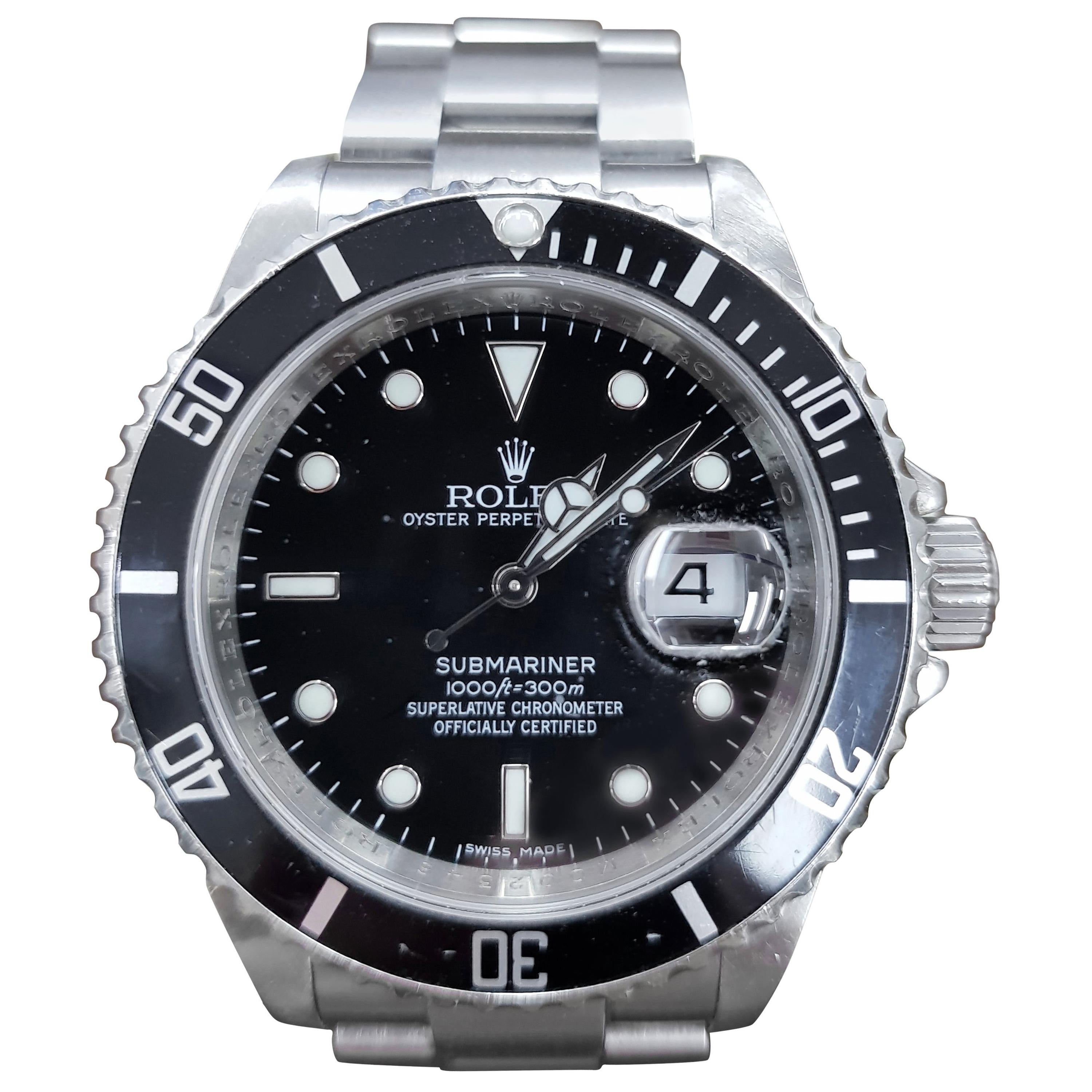 Rolex Submariner, Stainless Steel, Model Number 16610, Registered 2004 For Sale