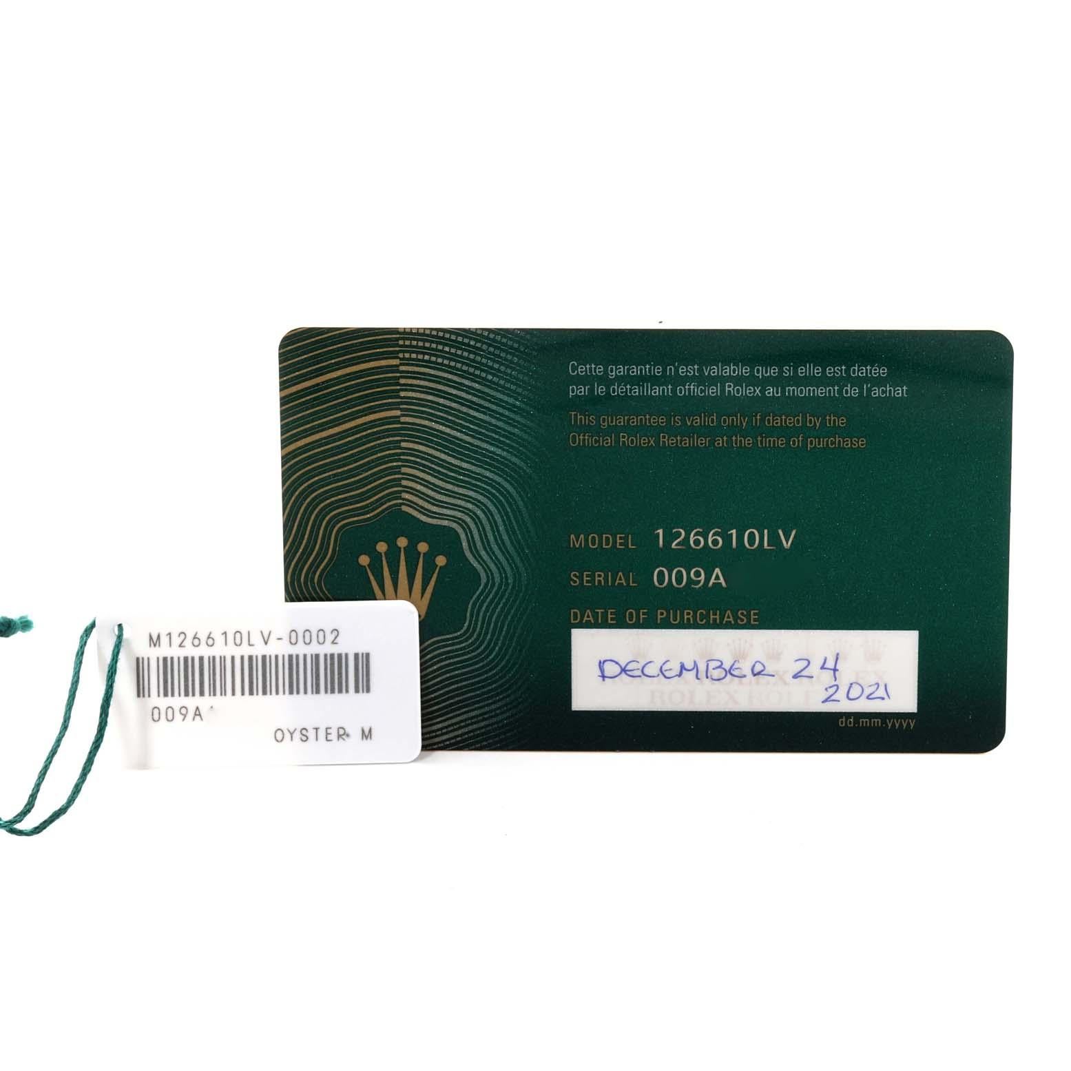 Rolex Submariner Starbucks Green Ceramic Bezel Mens Watch 126610LV Box Card For Sale 4