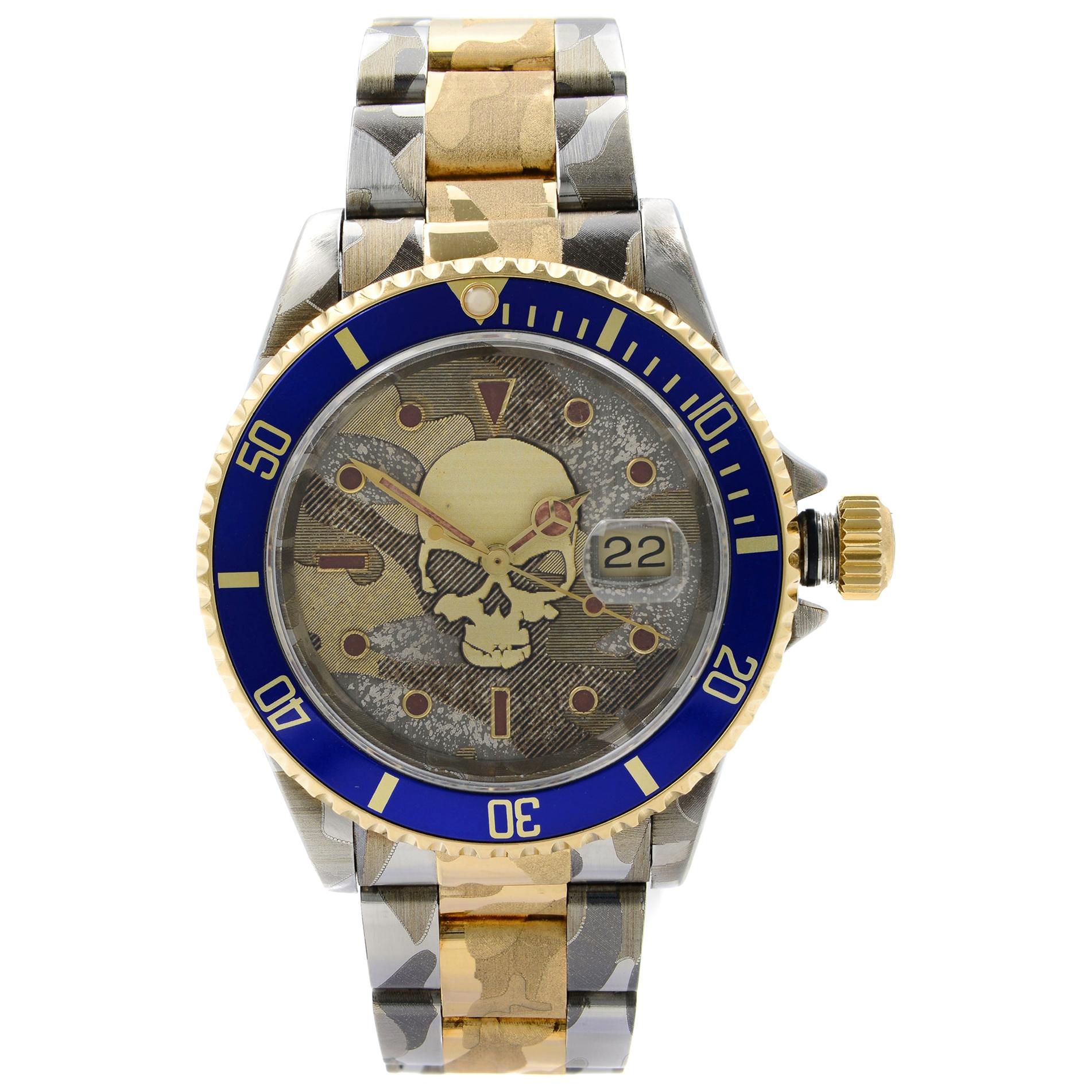 Rolex Submariner Steel 18 Karat Gold Custom Camo Automatic Men's Watch 16613