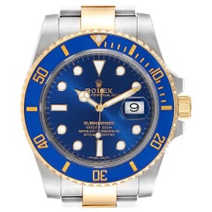 Rolex Submariner Steel 18 Karat Yellow Gold Blue Dial Watch 116613