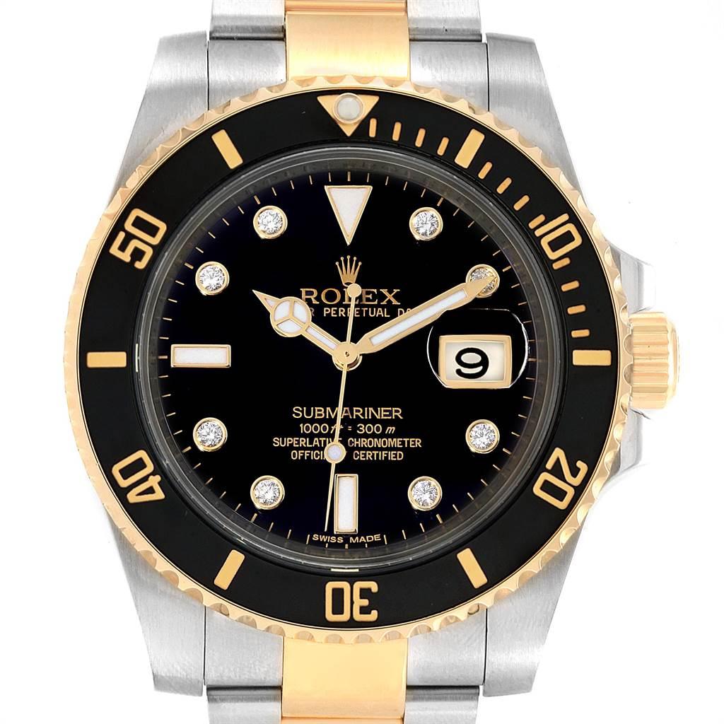Karat Yellow Gold Black Diamond Dial 