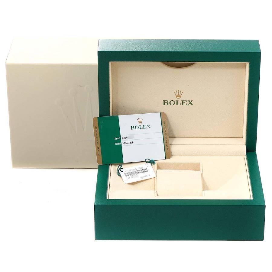 Rolex Submariner Steel 18K Yellow Gold Blue Dial Mens Watch 116613 Box Card For Sale 8
