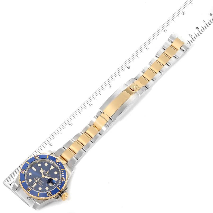 Rolex Submariner Steel 18K Yellow Gold Blue Dial Mens Watch 116613 6