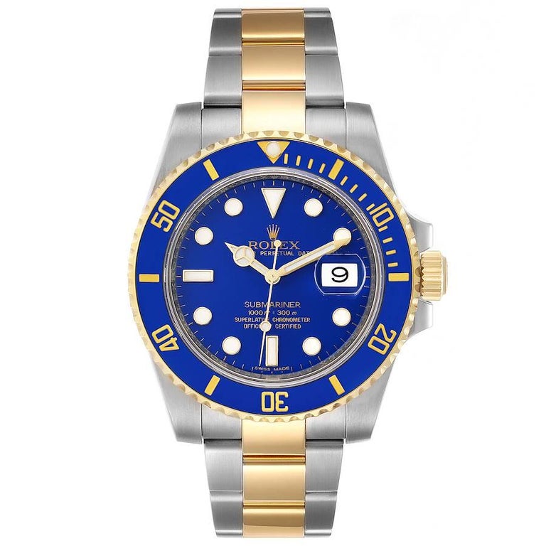 Rolex Submariner Steel 18K Yellow Gold Blue Dial Men's Watch 116613 For  Sale at 1stDibs | rolex no 2128 price, rolex submariner no 2128, rolex 2128