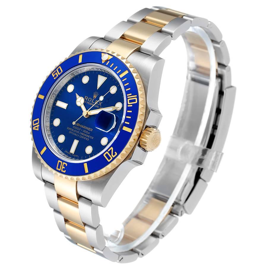 Men's Rolex Submariner Steel 18K Yellow Gold Blue Dial Mens Watch 116613 Unworn