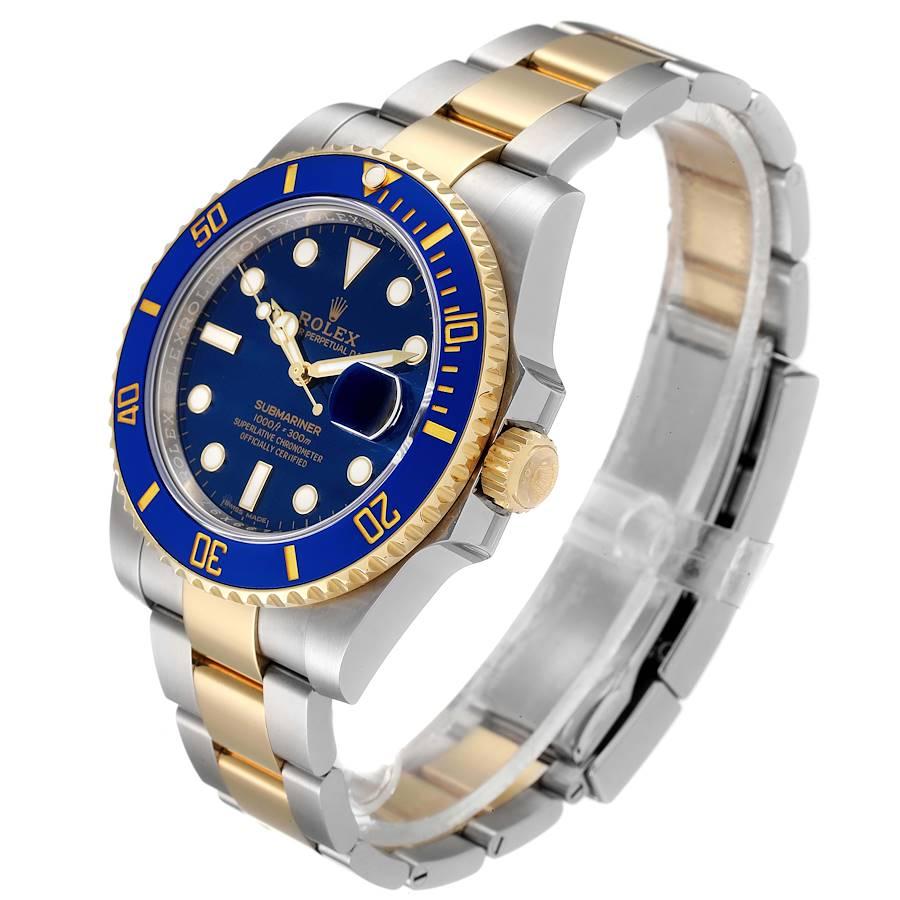 Men's Rolex Submariner Steel 18K Yellow Gold Blue Dial Mens Watch 116613 Unworn