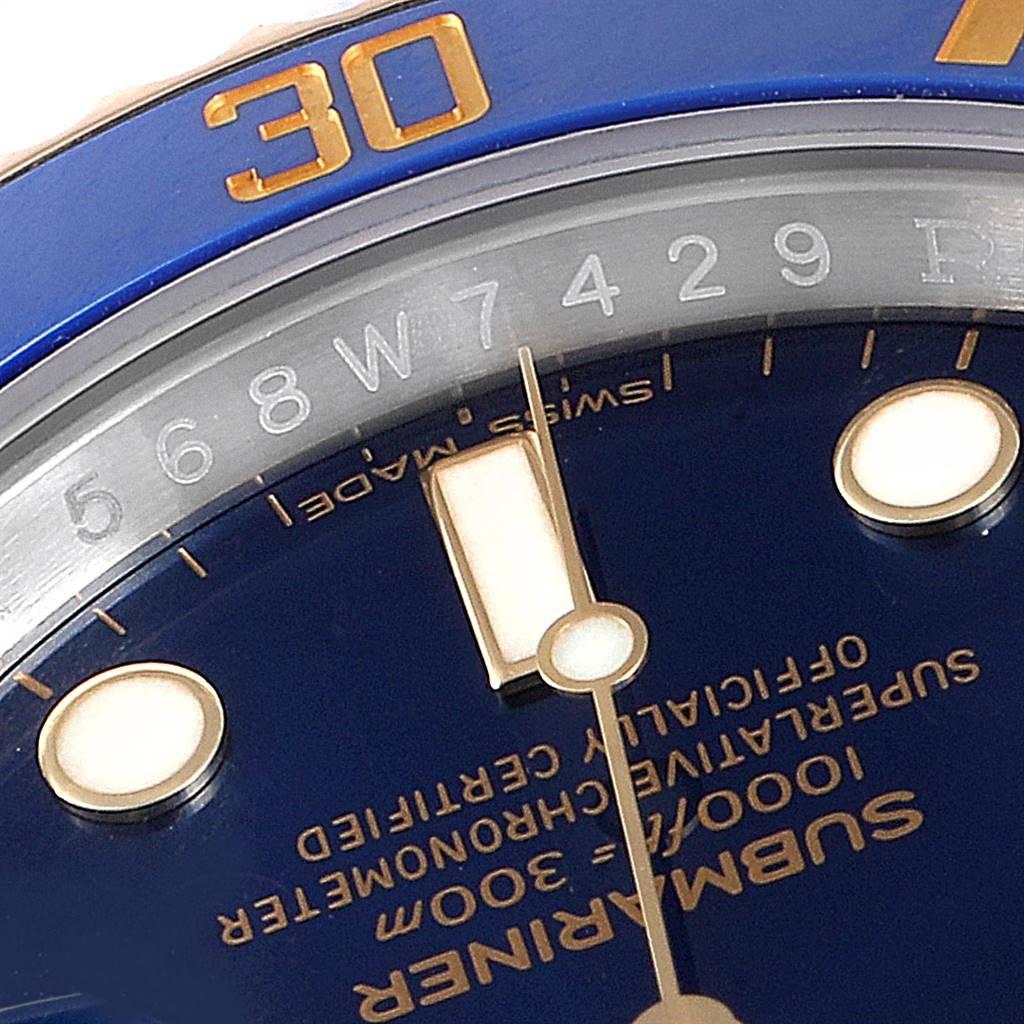 Rolex Submariner Steel 18 Karat Yellow Gold Blue Dial Watch 116613 For Sale 2