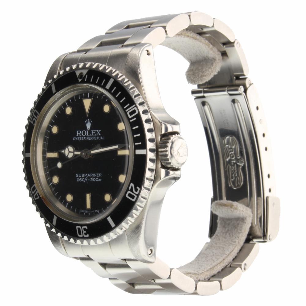 Rolex Submariner Reference #:5513. Rolex Submariner Steel Black Dial Automatic 40 mm Mens Watch 5513 Circa 1984. Verified and Certified by WatchFacts. 1 year warranty offered by WatchFacts.
