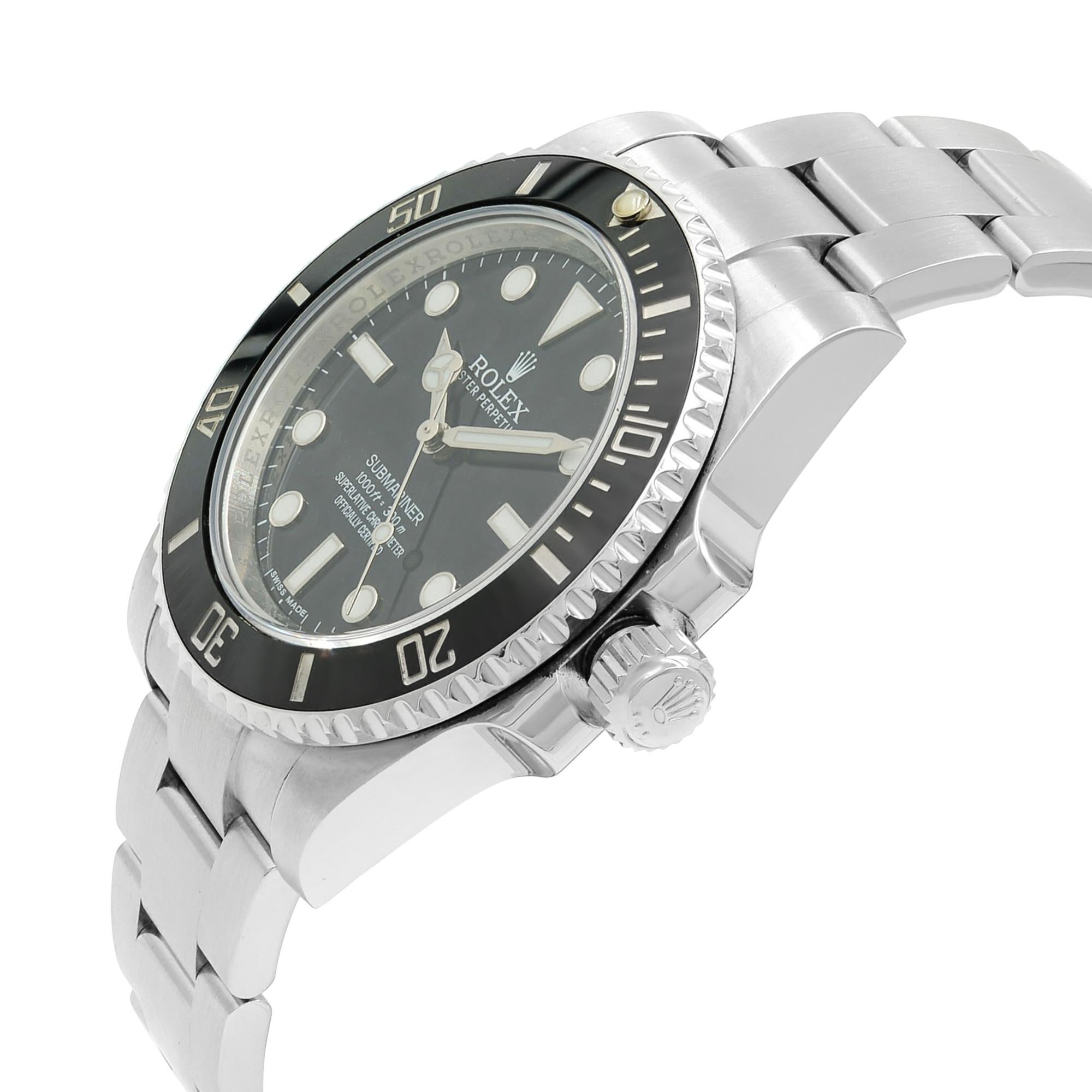 Rolex Submariner Steel Ceramic Black Dial Automatic Men's Watch 114060 at  1stDibs