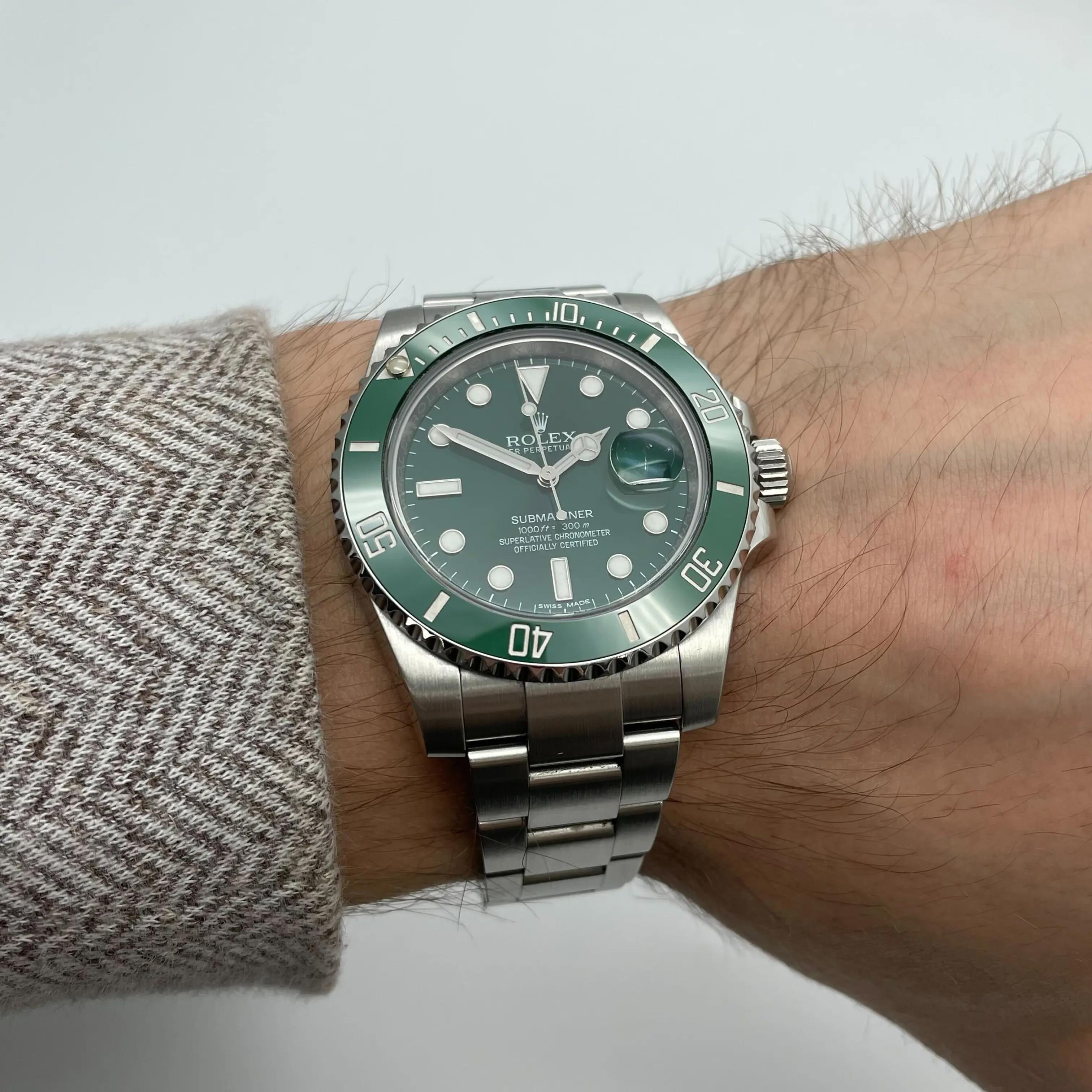 Rolex Submariner Steel Ceramic Hulk Green Dial Automatic Men Watch 116610LV 3