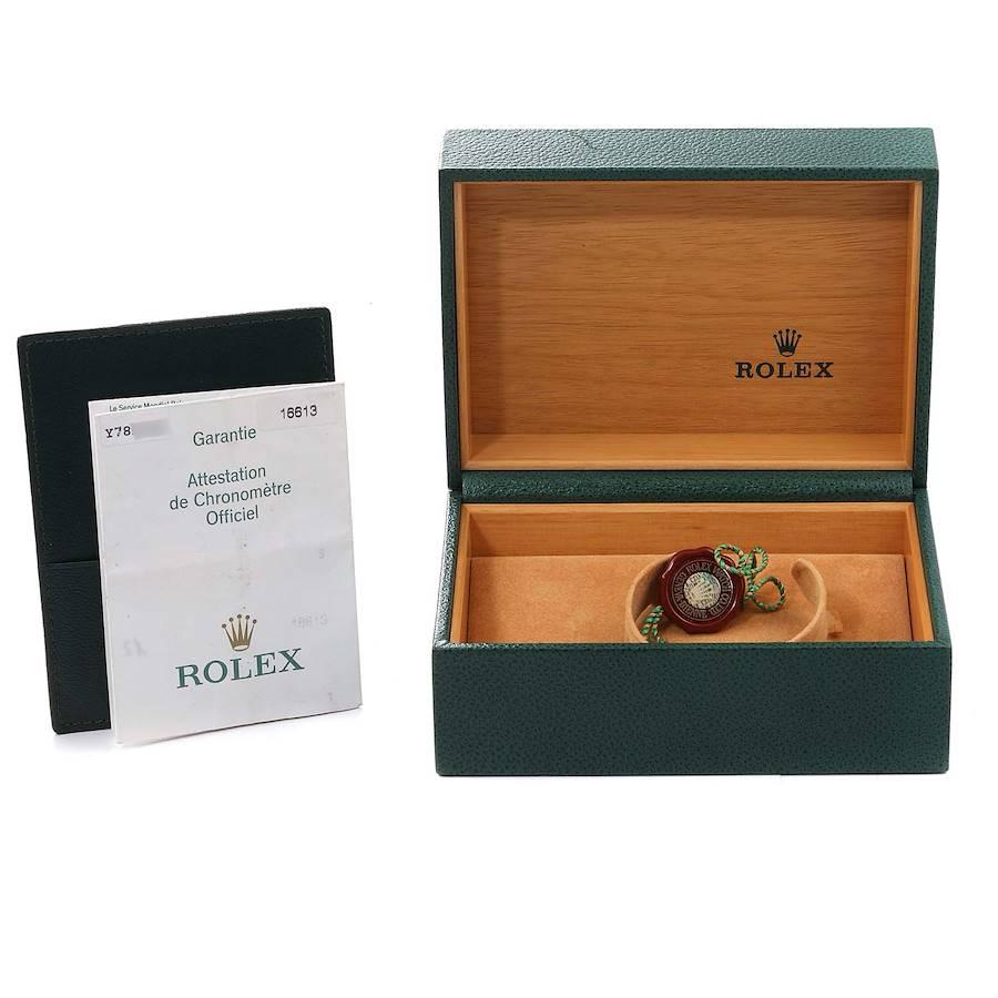 Rolex Submariner Steel Gold Diamond Sapphire Serti Dial Watch 16613 Box Papers 8