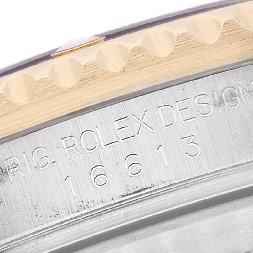 Rolex Submariner Steel Gold Diamond Sapphire Serti Dial Watch 16613 Box Papers 2