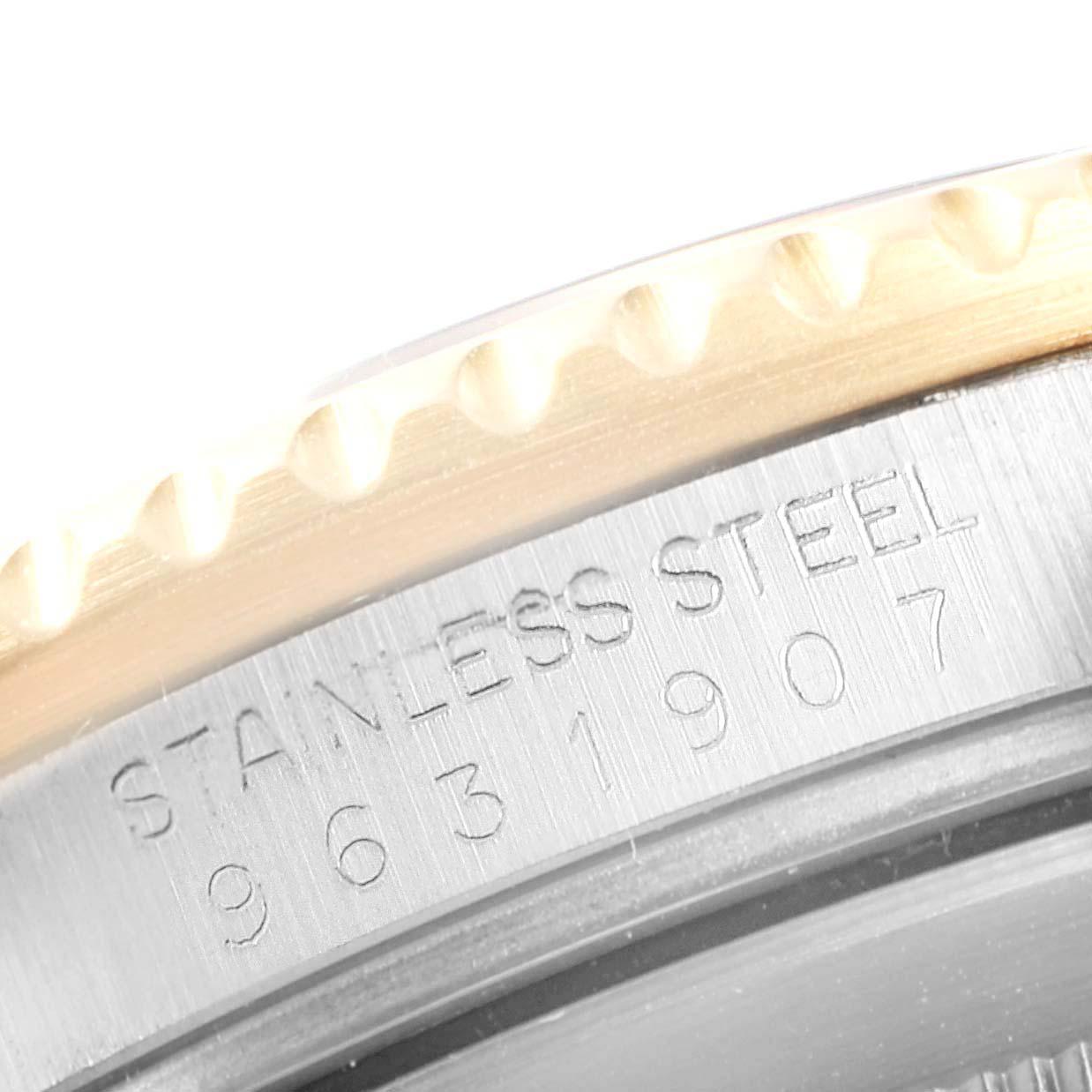 Rolex Submariner Steel Gold Slate Diamond Sapphire Serti Dial Watch 16803 In Excellent Condition In Atlanta, GA