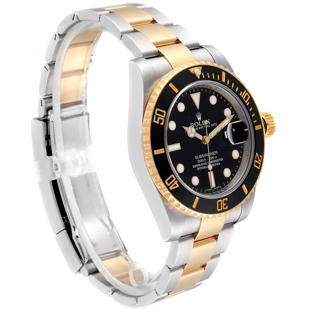 Rolex Submariner Steel Yellow Gold Black Dial Automatic Men's Watch 116613 In Excellent Condition In Atlanta, GA