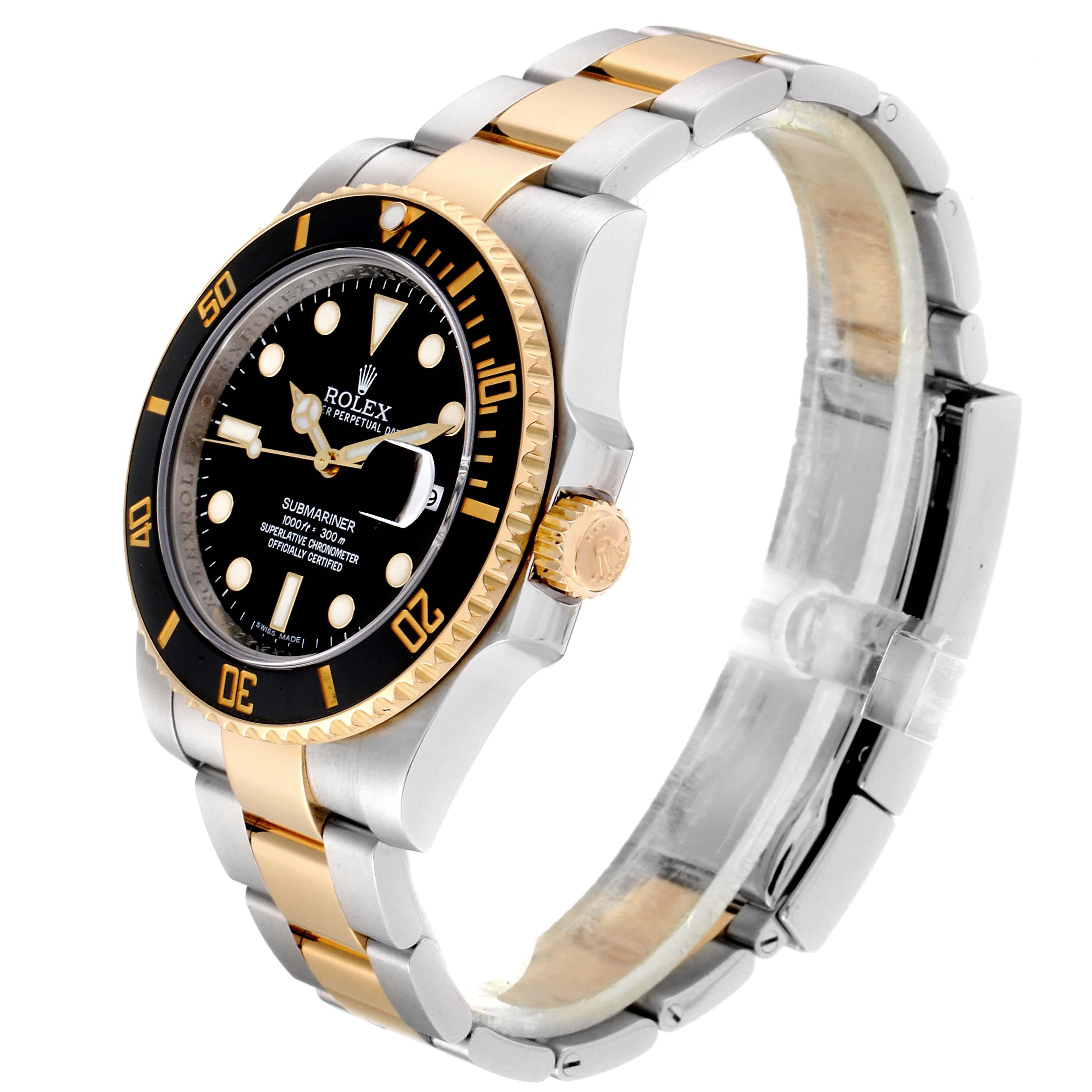 Rolex Submariner Steel Yellow Gold Black Dial Automatic Men's Watch 116613 For Sale 1