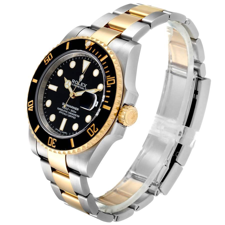 Rolex Submariner Steel Yellow Gold Black Dial Automatic Men's Watch 116613 In Excellent Condition In Atlanta, GA