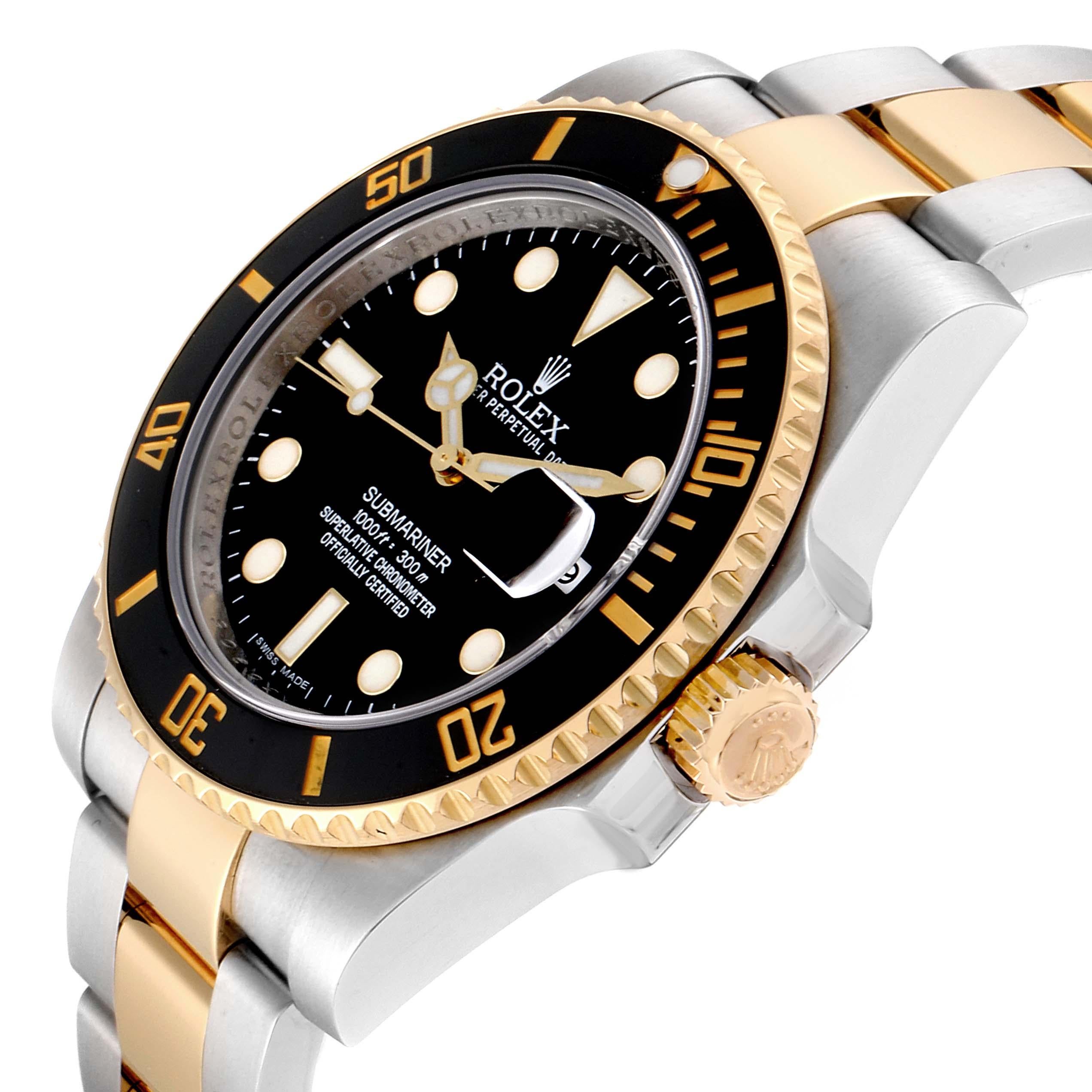 Rolex Submariner Steel Yellow Gold Black Dial Automatic Men's Watch 116613 For Sale 2