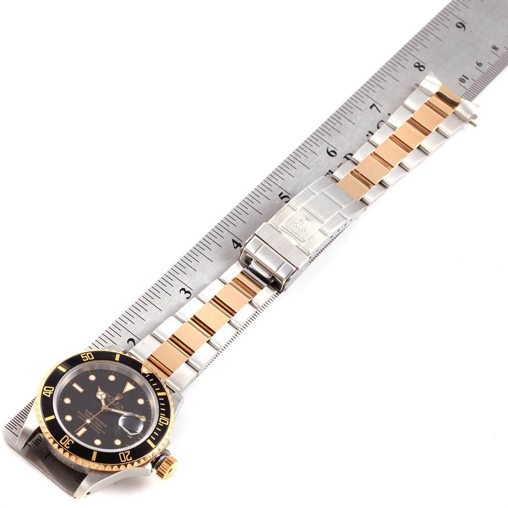 Rolex Submariner Steel Yellow Gold Black Dial Bezel Men's Watch 16613 For Sale 8